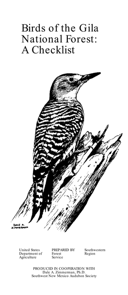 Birds of the Gila National Forest Checklist