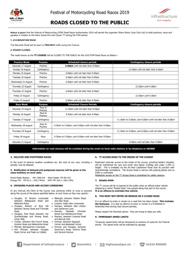 Roads Closed to the Public