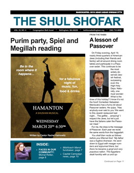 The Shul Shofar, March/April 2019