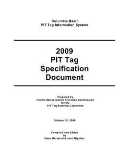 PIT Tag Specification Document