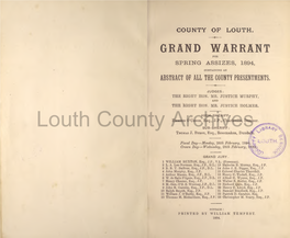 Grand Warrant for Spring Assizes, 1894