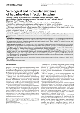 Serological and Molecular Evidence of Hepadnavirus Infection in Swine