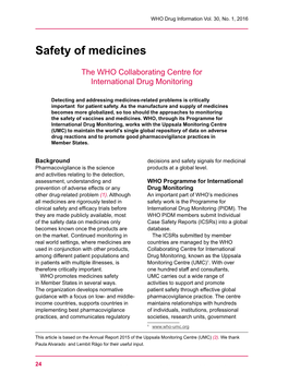 Safety of Medicines