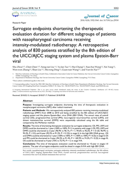 Surrogate Endpoints Shortening the Therapeutic Evaluation Duration For