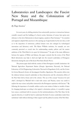 Laboratories and Landscapes: the Fascist New State and the Colonization of Portugal and Mozambique