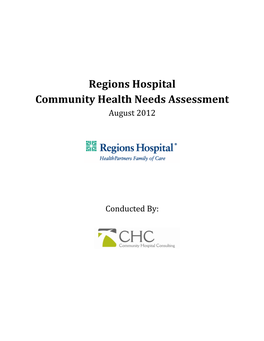 Regions Hospital Community Health Needs Assessment August 2012