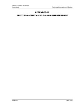 Appendix J2 Electromagnetic Fields and Interference