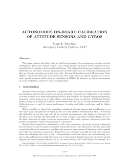 Autonomous On-Board Calibration of Attitude Sensors and Gyros