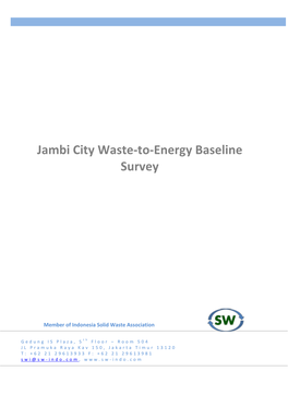 Jambi City Waste-To-Energy Baseline Survey