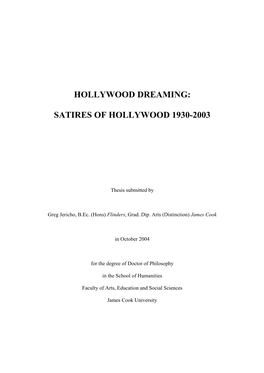 Hollywood Dreaming: Satires of Hollywood 1930-2003