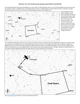 Messier 31, the Andromeda Galaxy (With M32 and M110)