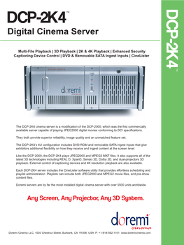 DCP-2K4 DCP-2K4TM Digital Cinema Server