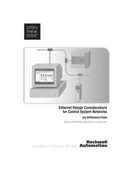 Ethernet Design Considerations for Control System Networks an INTRODUCTION