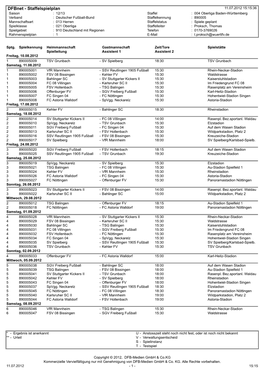 Staffelspielplan