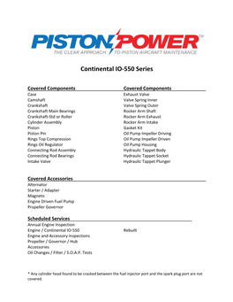 Continental Engine Coverage