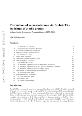 Distinction of Representations Via Bruhat-Tits Buildings of P-Adic Groups