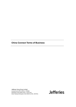 China Connect Terms of Business