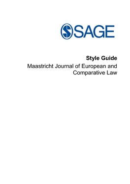 Style Guide Maastricht Journal of European and Comparative Law