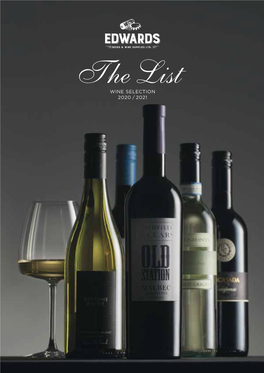 The List WINE SELECTION 2020 / 2021 WELCOME