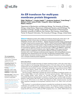 An ER Translocon for Multi-Pass Membrane Protein Biogenesis