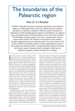 Boundaries of the Palearctic Region Kees (C