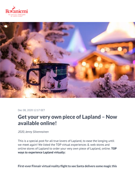 Get Your Very Own Piece of Lapland – Now Available Online!