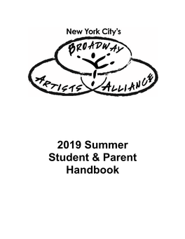 2019 Summer Student & Parent Handbook