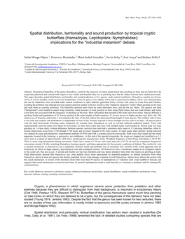 Hamadryas, Lepidoptera: Nymphalidae): Implications for the "Industrial Melanism" Debate