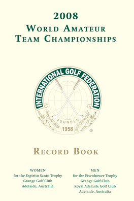Record Book World Amateur Team Championships