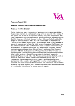 1/56 Research Report 1992 Message from the Director Research Report