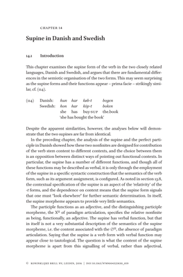 Supine in Danish and Swedish