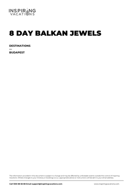 8 Day Balkan Jewels