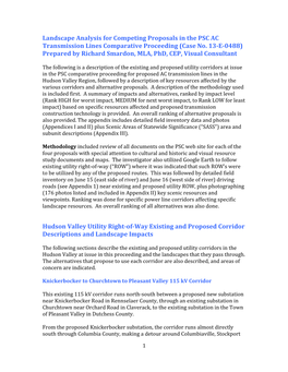 Landscape Analysis for Competing Proposals in the PSC AC Transmission Lines Comparative Proceeding (Case No