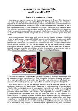 Le Meurtre De Sharon Tate a Été Simulé – 2/2