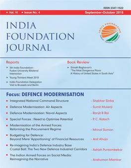 INDIA FOUNDATION JOURNAL September October 2018