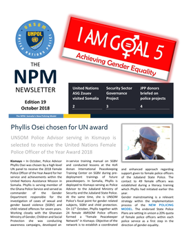 Somalia's New Policing Model Newsletter, Edition 19, October 2018