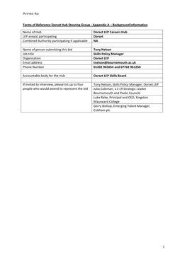 Annex 4A 1 Terms of Reference Dorset Hub Steering Group