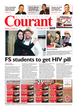 FS Students to Get HIV Pill