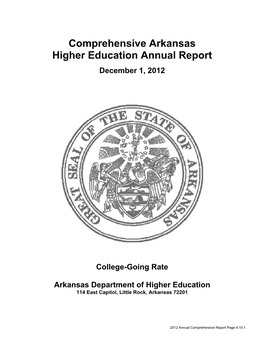 Comprehensive Arkansas Higher Education Annual Report
