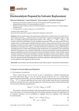 Electrocatalysts Prepared by Galvanic Replacement