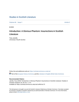 A Glorious Phantom: Insurrections in Scottish Literature