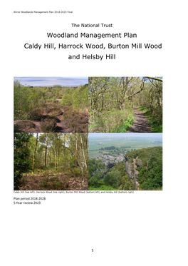 Woodland Management Plan Caldy Hill, Harrock Wood, Burton Mill Wood and Helsby Hill