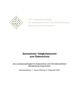 Sechzehnter Tätigkeitsbericht Zum Datenschutz