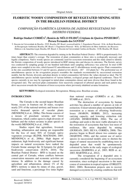 Floristic Woody Composition of Revegetated Mining Sites in the Brazilian Federal District