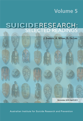 Suicide Research: Selected Readings. Volume 5