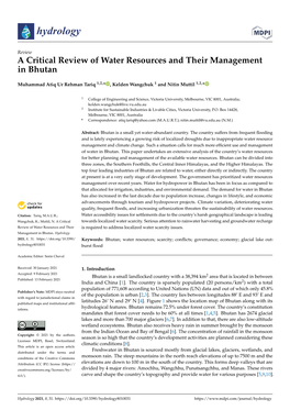 A Critical Review of Water Resources and Their Management in Bhutan