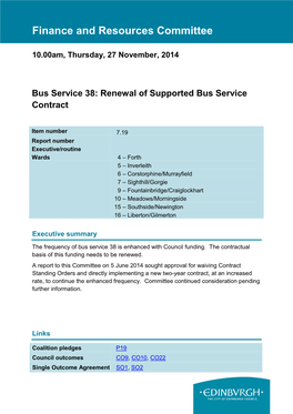 Renewal of Supported Bus Service Contract