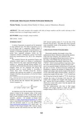 Integer Triangles with Integer Medians