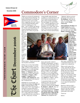 December 2006 Commodore’S Corner