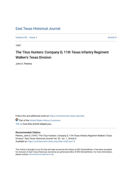 Company D, 11Th Texas Infantry Regiment Walker's Texas Division